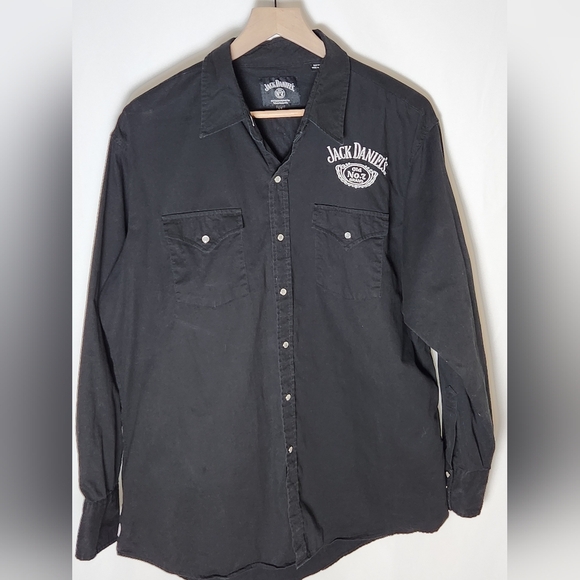 JACK DANIELS BLACK MENS XL LONG SLEEVE BUTTON UP SHIRT OLD NO.7 - Picture 1 of 9